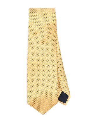Corneliani geometric-print silk tie - Yellow