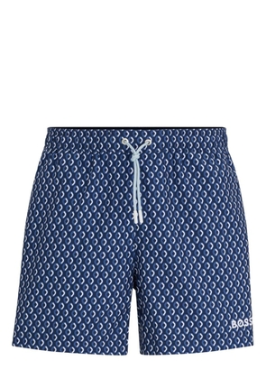BOSS Micro-print swim shorts - Blue