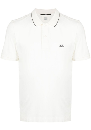 C.P. Company embroidered-logo polo shirt - White