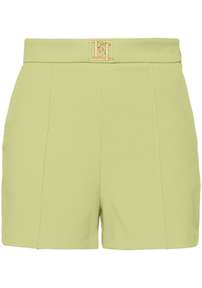 Elisabetta Franchi logo-plaque crepe shorts - Green