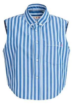 Marni striped sleeveless cotton shirt - Blue
