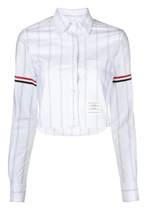 Thom Browne cropped striped shirt - White