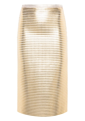 Genny laminated midi skirt - Gold