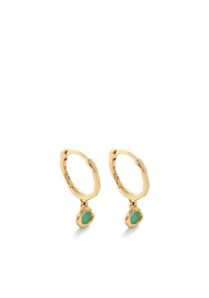 Monica Vinader 14kt yellow gold Siren emerald earrings