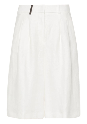 Peserico linen high-waisted shorts - White