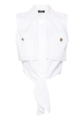 LIU JO sleeveless cotton shirt - White