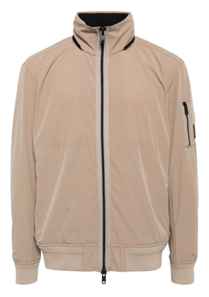 BOSS logo-patch hooded jacket - Neutrals