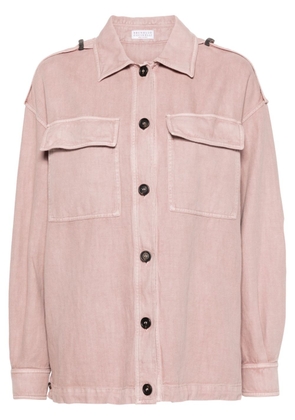 Brunello Cucinelli Monili-detailed shirt jacket - Pink