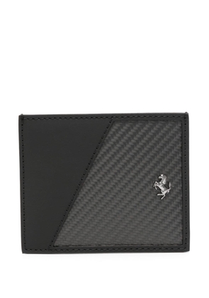 Ferrari logo-plaque leather card holder - Black