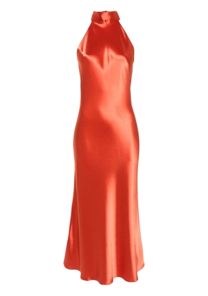 Galvan London Cropped Sienna satin-weave dress - Orange