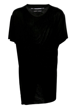 Julius draped round-neck T-shirt - Black