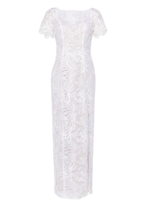 Marchesa Notte corded-lace maxi dress - White