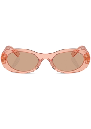 Miu Miu Eyewear logo-lettering oval-frame sunglasses - Pink