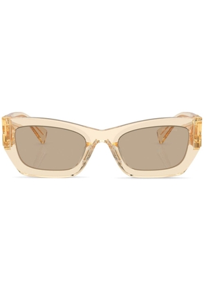 Miu Miu Eyewear logo-lettering square-frame sunglasses - Neutrals