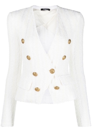 Balmain slim-fit long-sleeved jacket - White