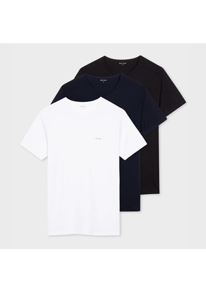 Paul Smith Mixed Colour Organic Cotton Logo Lounge T-Shirts Three Pack Multicolour
