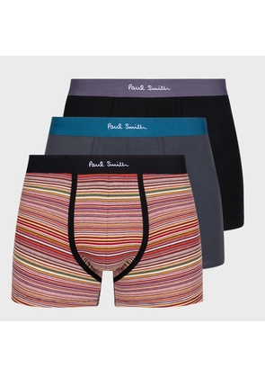 Paul Smith Signature Stripe And Plain Boxer Shorts Three Pack Multicolour