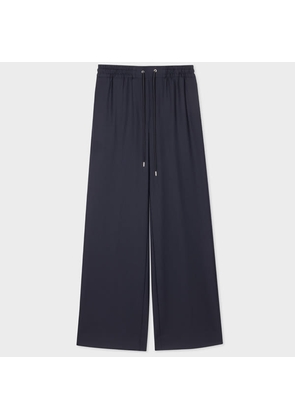 Paul Smith A Suit To Travel In - Navy Drawstring Wide Leg Trousers Blue