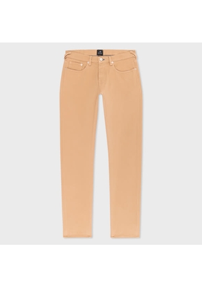 PS Paul Smith Tapered-Fit Tan Garment-Dyed Organic Cotton-Stretch Jeans Brown