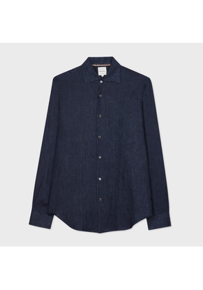 Paul Smith Slim-Fit Navy Linen Shirt Blue