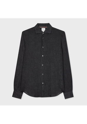 Paul Smith Slim-Fit Charcoal Grey Linen Shirt Black