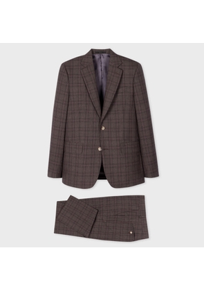 Paul Smith The Brierley - Damson Check Wool Suit Pink