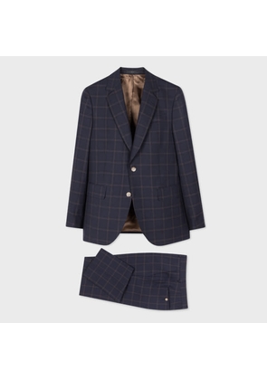 Paul Smith The Bloomsbury - Easy-Fit Navy Check Wool Suit Blue
