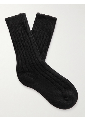 The Elder Statesman - Yosemite Ribbed Cashmere Socks - Men - Black