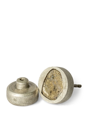 Parts Of Four Acid-Treated Sterling Silver And Diamond Single Stud Earring
