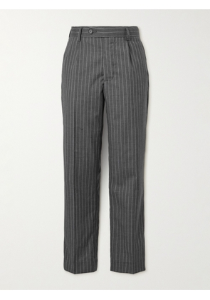 mfpen - Formal Straight-Leg Pleated Pinstriped Wool Suit Trousers - Men - Gray - S