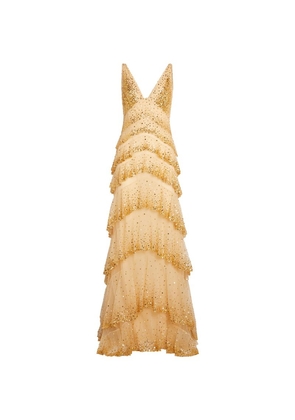 Georges Hobeika Embellished Tiered Gown