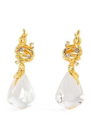 Alexis Bittar Small Gold Plated And Lucite Liquid Vine Raindrop Earrings
