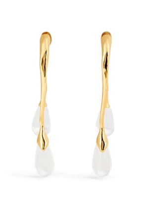 Alexis Bittar Gold Plated And Lucite Front-Back Double Drop Earrings