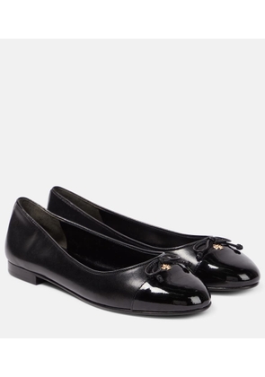 Tory Burch Bow-detail leather ballet flats