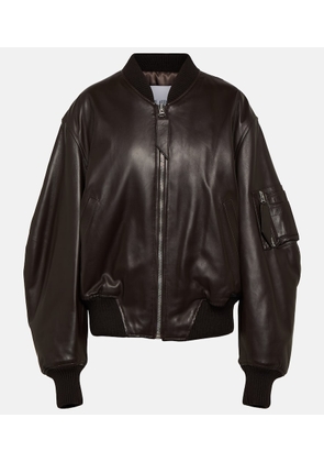 The Attico Anja leather bomber jacket