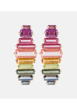 Suzanne Kalan Rainbow 14kt gold earrings with sapphires