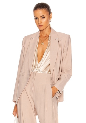 The Sei Double Breasted Blazer in Bone - Taupe. Size 4 (also in ).