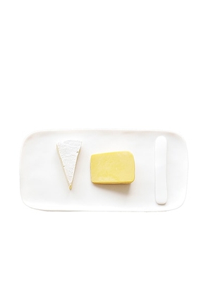Tina Frey Designs Small Serving Board with Cheese Spreader in White - White. Size all.