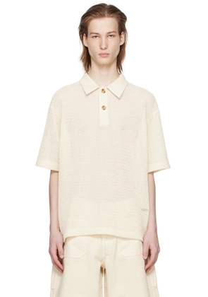AFTER PRAY Off-White Mesh Polo
