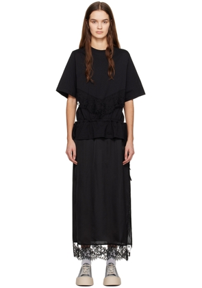 MSGM Black Paneled Maxi Dress