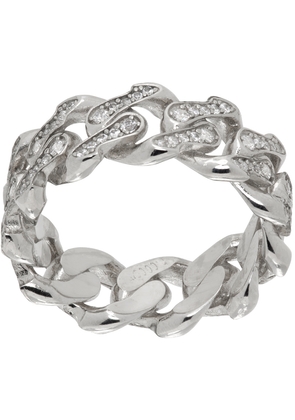 Emanuele Bicocchi Silver Crystal Chain Ring