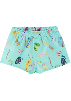 Bobo Choses Baby Blue Funny Insects Swim Shorts