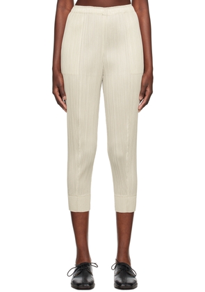 PLEATS PLEASE ISSEY MIYAKE Beige Monthly Colors September Trousers