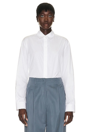 The Row Derica Shirt in White - White. Size 4 (also in ).