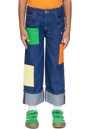 Bobo Choses Kids Indigo Color Block Jeans