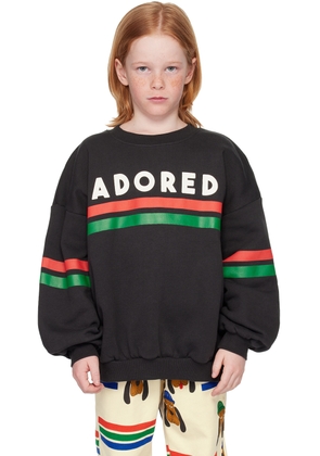 Mini Rodini Kids Black 'Adored' Sweatshirt