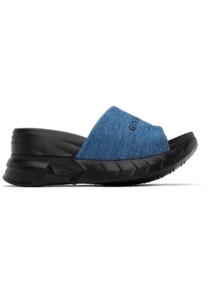 Givenchy Black & Blue Marshmallow Heeled Sandals