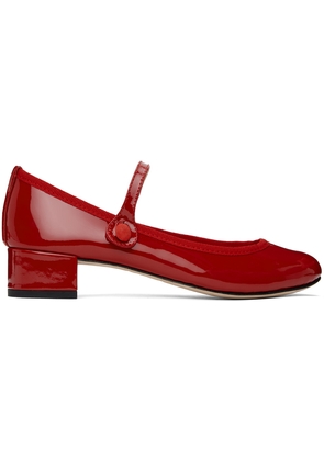 Repetto Red Rose Mary Janes Heels