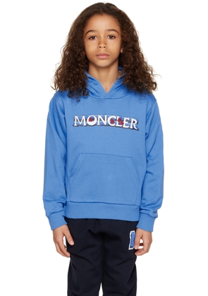 Moncler Enfant Kids Blue Embroidered Hoodie