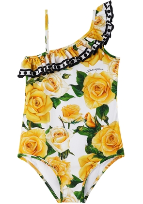 Dolce & Gabbana Kids Yellow Ruffled Swimsuit